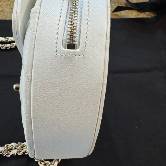 Chanel Lambskin Quilted CC In Love Heart Clutch With White Chain - Picture 9 of 16